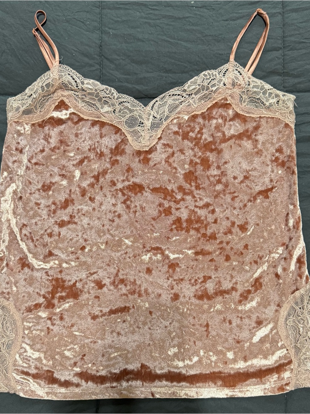 LC Lauren Conrad Velvet & Lace Camisole in Dusty Rose